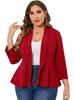 2024 Lightweight Plus Size Women's Ruffle Blazer – Comfortable and Stylish Casual Wear