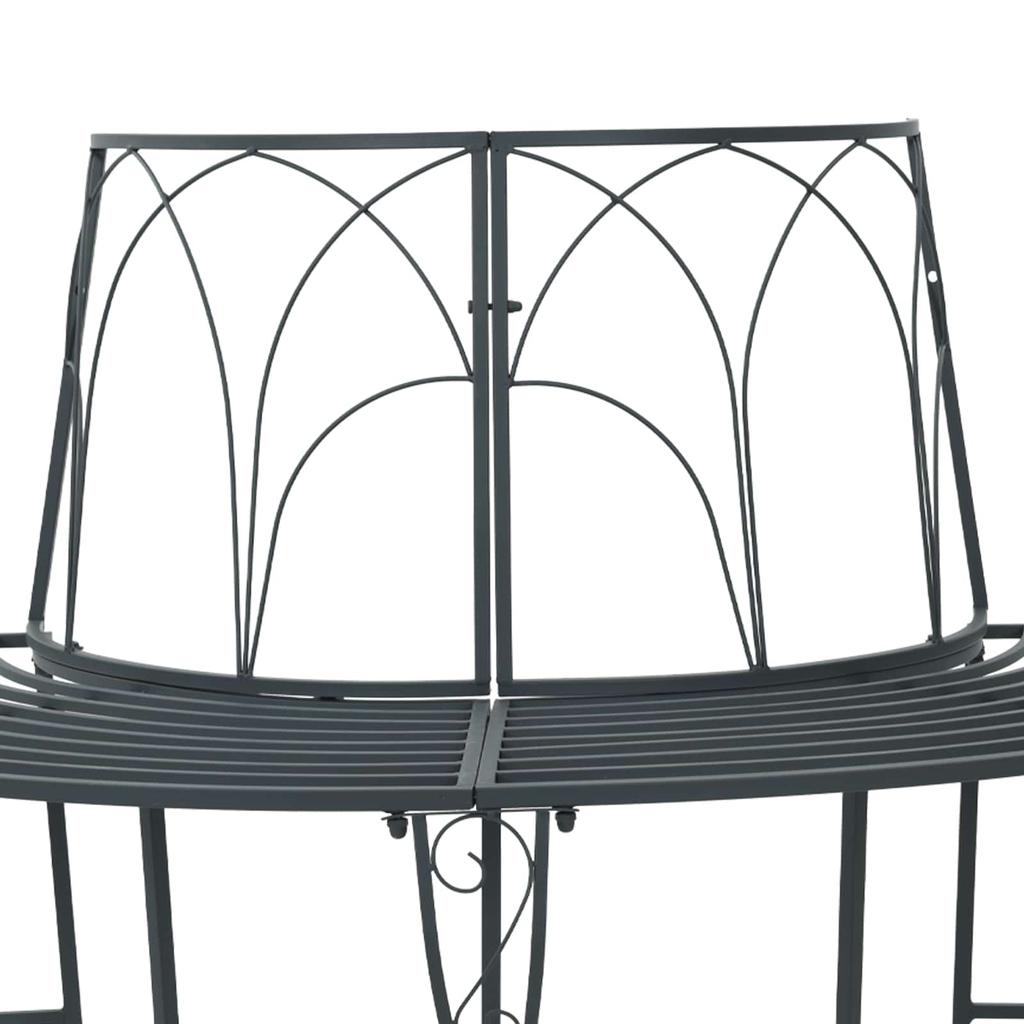 Tree Bench 4 Seater 160 x 80 x 89 cm Steel Silver Gray