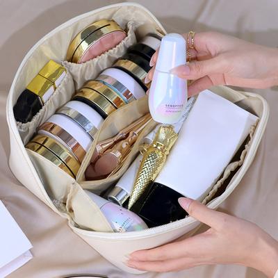 1PC,Multi-layer Makeup bag,PU Premium Pillow-style bag,Travel toiletry,Thickened Storage bag,Storage pouch,Travel,Bathroom