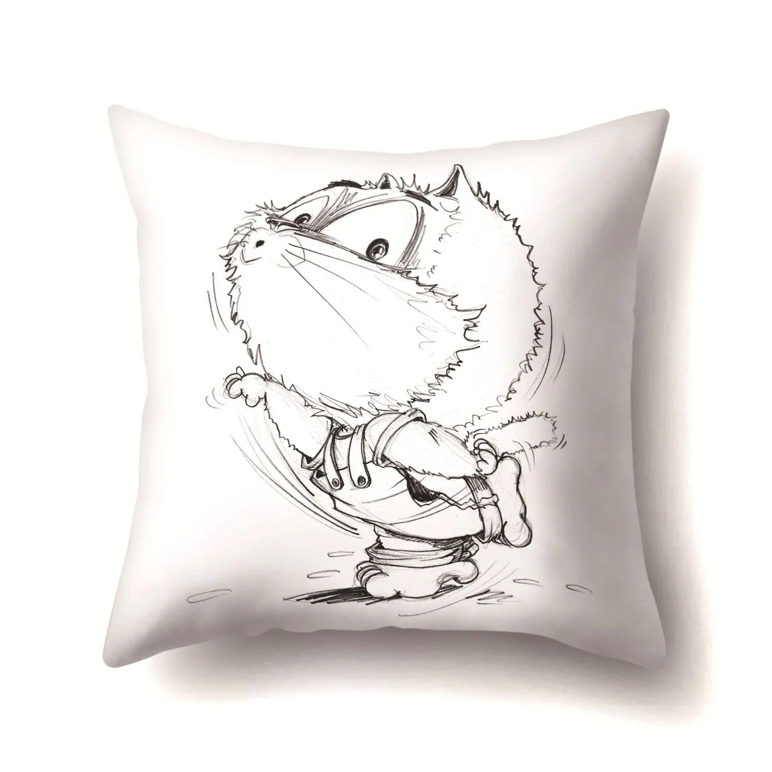 Наволочка с рисунком из мультфильма, офисная подушка, чехол для гостиной, талии 40x40cm