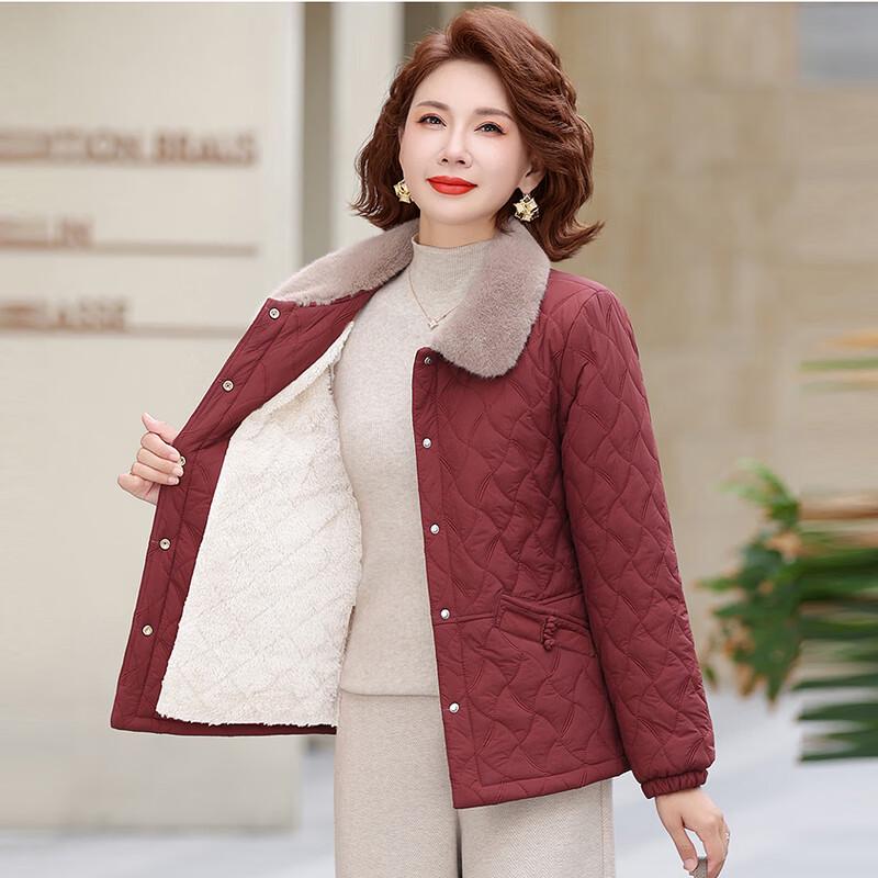 Hodo Damen Plüschgefütterte Winterjacke für mittleres Alter