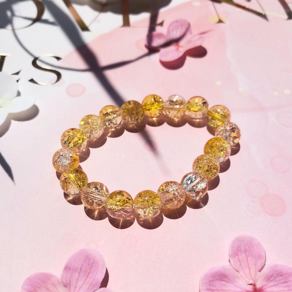 10mm Glazed Crackle Beaded Bracelet - Girl Series DIY Accessory