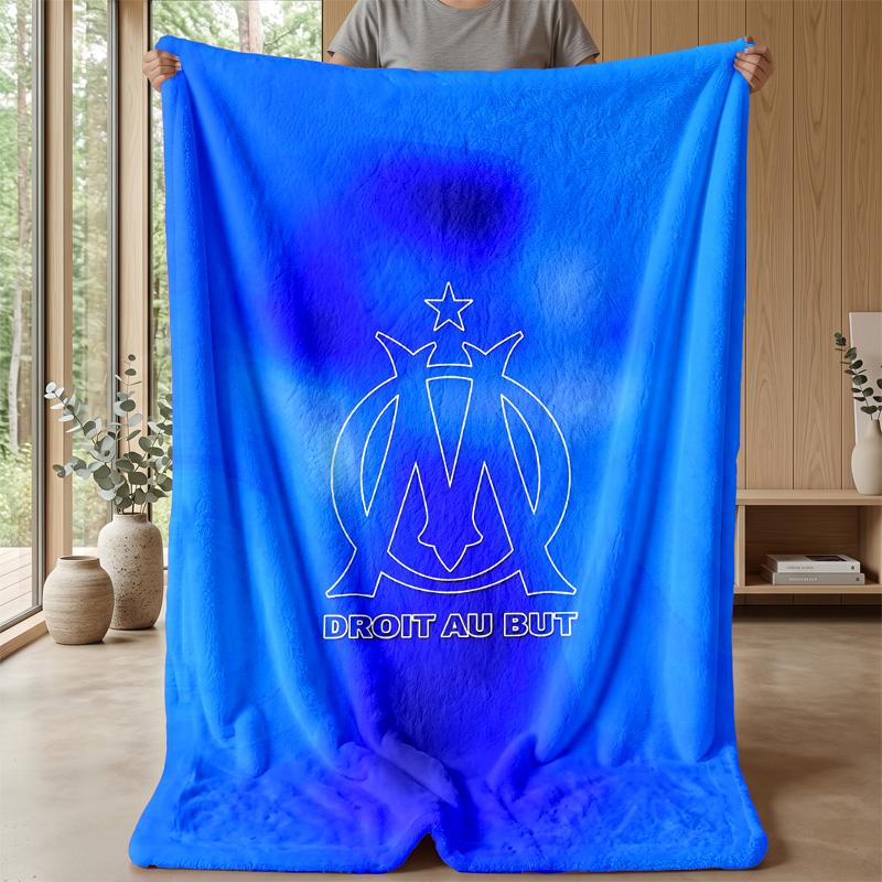 Olympique Marseille Theme blanket Soft Flannel Fleece Blanket Warm Lightweight Throw Blanket for Home Sofa Bed