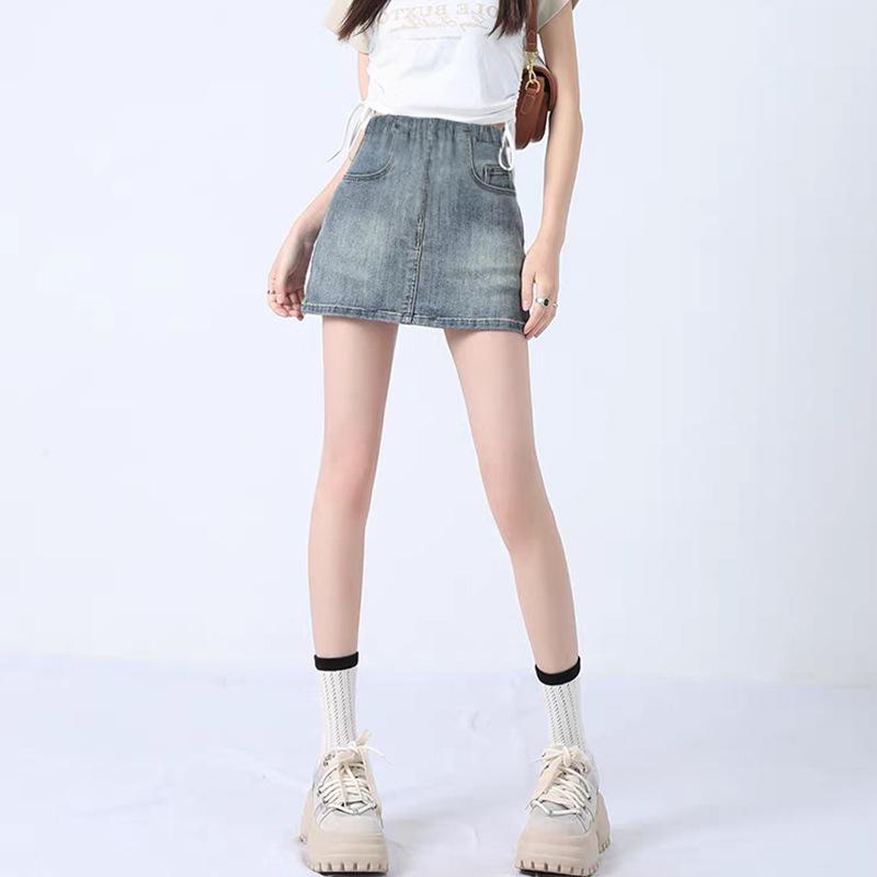 2026 Summer High-Waisted Korean Style Maternity Denim Mini Skirt XXL