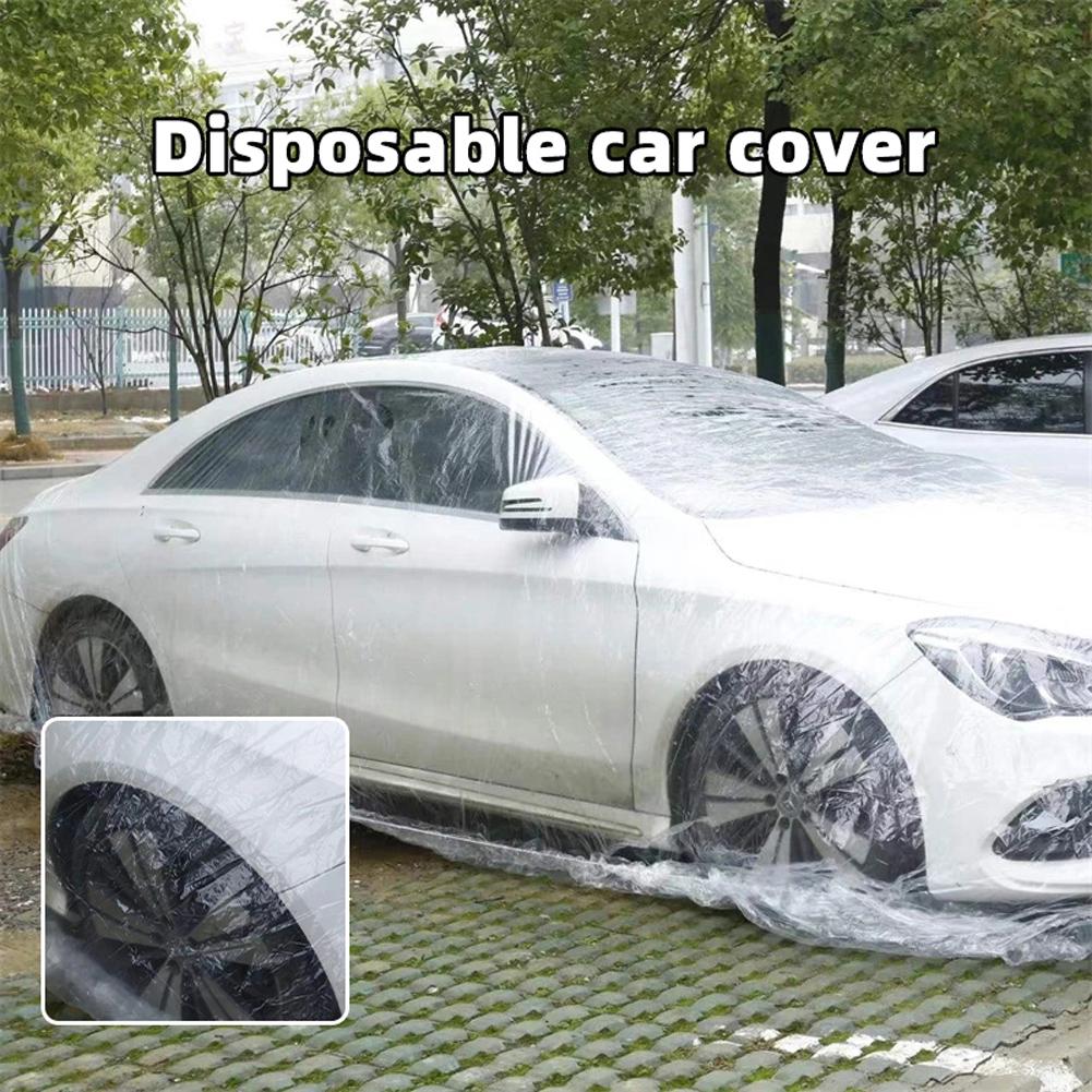 Universal Car Protective Cover S-XL Disposable Transparent Car Cover Outdoor Protection Waterproof Dust-Proof for Hatchback SUV