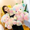Rainbow Bear Doll Hug Bear Plush Toy Colorful Bear Doll Ragdoll Birthday Gift Women