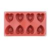 Silikonová forma na dorty, dezerty, pekařská forma, nástroj, 8 otvorů, tvar srdce, forma na donuty