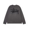 Stu American Style Waffle Print Oversized Long Sleeve Tee Men Winter Casual Wear