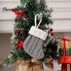 Small Holiday Stocking Ornaments Christmas Tableware Holder, Knitted Stockings Spoon Knife Fork Cutlery Holders Bag for Fireplace, Tree, Party Dinner