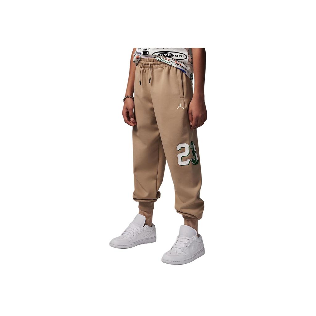 Jordan Youth  Knit Sweatpants 23Air Flight Series Comfortable Soft Skin-Friendly Versatile Retro Kids bottoms Khaki II0270-255