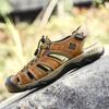 Large Size Summer Outdoor Men Beach Sandals Roman Style Genuine Leather Men Sandals