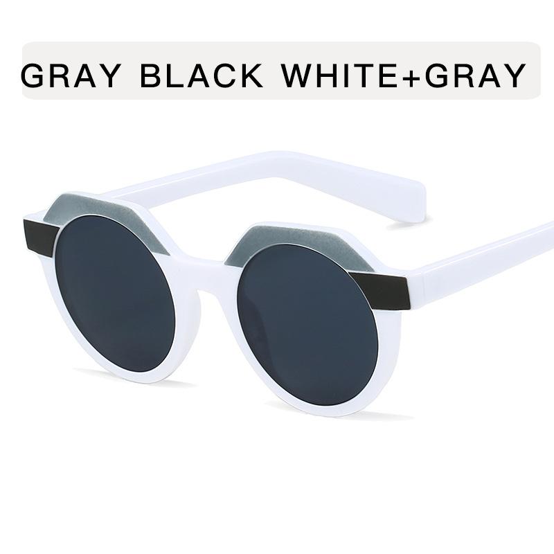 Round Shape Sunglasses Women Vintage Style Patchwork Color Woman Sun Glasses Holiday Travelling Women Glasses