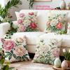 1/4 Stück Aquarell Pfingstrose Floral Kissenbezüge 2D Flachbedruckt Dekorative Kissenhüllen für Zuhause Sofa Schlafzimmer Kissenbezug
