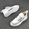 Fashion British style men's fashion white shoes party banquet dress lace-up genuine leather shoe platform sneakers designer footwear man