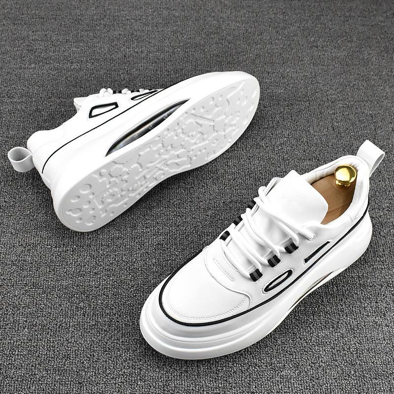 Fashion British style men's fashion white shoes party banquet dress lace-up genuine leather shoe platform sneakers designer footwear man