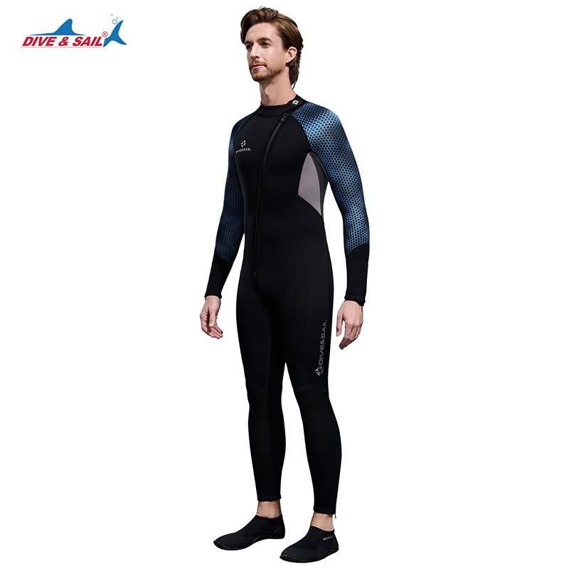 3MM One-piece Diving Suit Men's Long-sleeved Thick Warm Snorkeling Surfing Swimming Wet