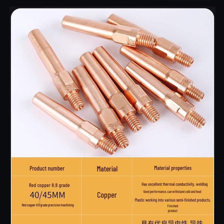 MIG Welding Contact Tip Set: CO2 Gas Shielded Gun Accessories, Copper Conductive Nozzle