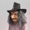 Witch With Hat Mask Cosplay Sorceress Old Nana Grandma Witches Latex Helmet Halloween Carnival Dress Up Party Costume Props