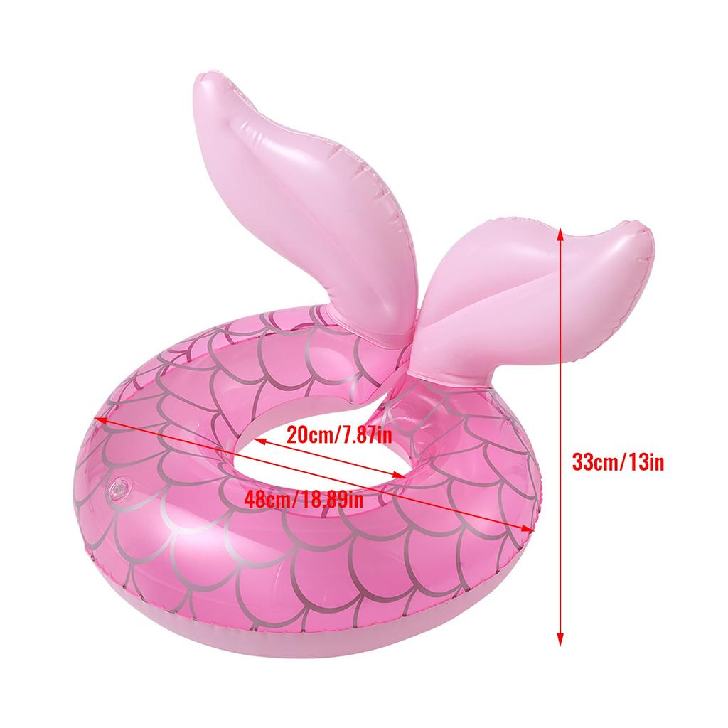 Buy Inflatable Pool Float Swim Ring With Pink Fishtail Shiny Swimming ...