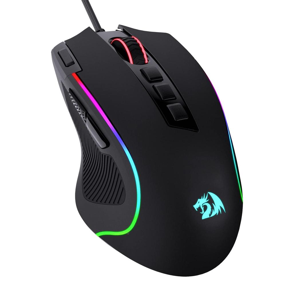 Mouse pentru jocuri Redragon M612 Predator RGB 8000 DPI Mouse optic pentru jocuri cu fir 11 butoane programabile 5 moduri de iluminare din spate Suport software Legarea tastelor DIY