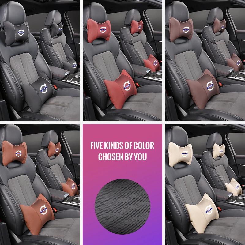 are8 1Pcs Car Seat Headrest Auto Logo Neck Pillow For Volvo AWD XC60 V60 V90 S80 Rdesign S90 XC90 S40 V70 XC40 T6 V40 S60 V50 S70