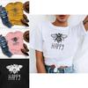 Funny Bee Letter Print Women T Shirts Loose Soft Short Sleeve Graphic Tee Summer