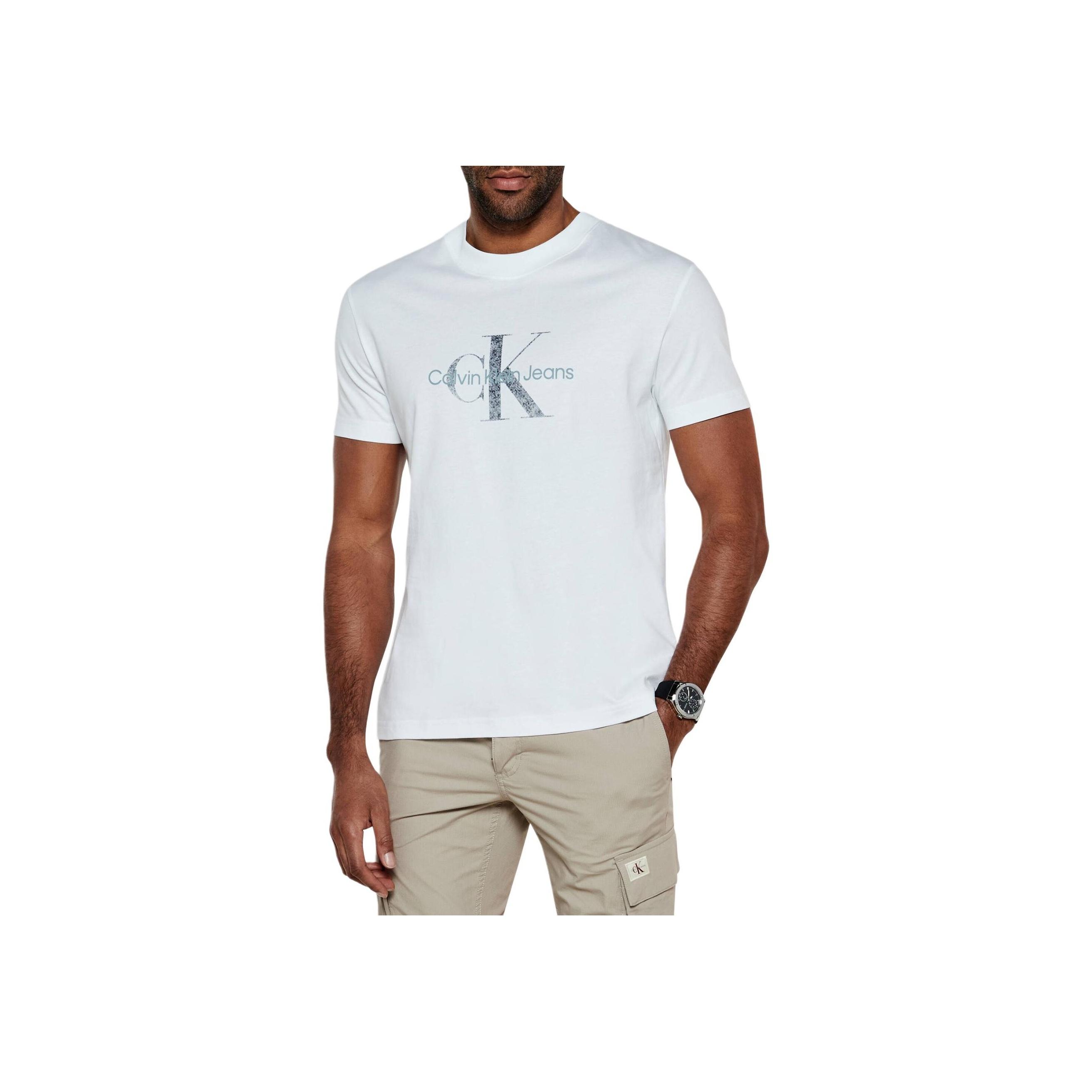 

Calvin Klein Round Neck Short Sleeve Letter T-Shirt Men Tops White J30J327086-YAF L