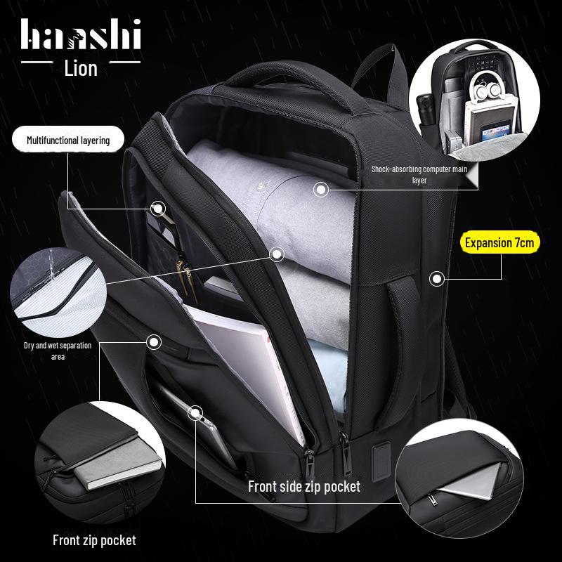 Men's Large Capacity Waterproof Fashion Backpack for Travel & Commute