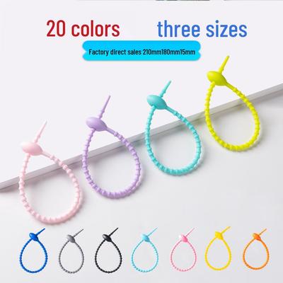 Colorful Silicone Tadpole Cable Tie: DIY Keychain, Trendy Toy, Bag Strap & Lanyard Winder