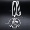 Witch Mushroom Star Triple Moon Phases Necklace for Women/Men Stainless Steel Wicca Pagan Chain Necklaces Gothic Jewelry Collar