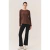 Huit Women S Collagen Modal aSymmetrical Ribbon Slit Long Sleeve Tee Htwtl5k07t