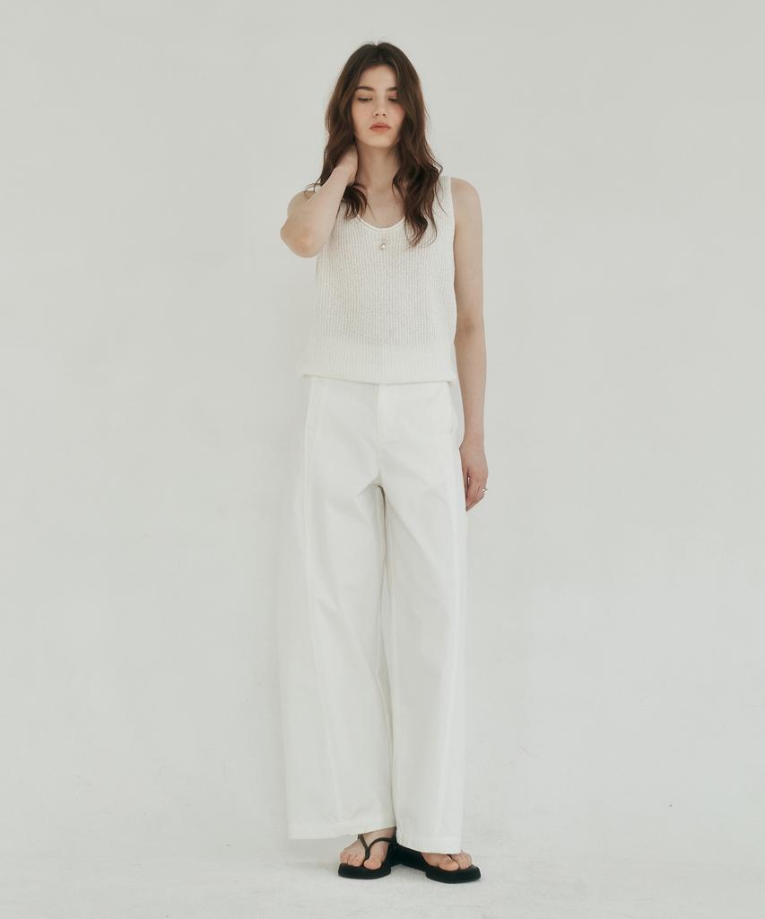 LOSSYROW Urban Wide Chino Pants White