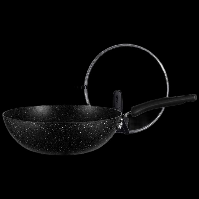Supor 30CM Maifan Stone Non-Stick Wok with Standing Lid