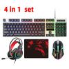 4-in-1 Wired Luminous Gaming Set: Keyboard, Mouse, Headset, Mouse Pad.