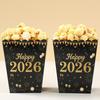 10Pcs Happy New Year 2026 Theme Party Decor Fireworks Popcorn Box Candy Cookie Packaging Boxes For Movie Night Party Decor