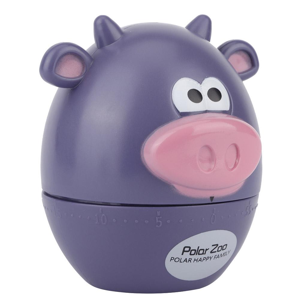 Household Kitchen Cartoon Calf Timer Mechanical Cooking Timer Baking Time ReminderPurple