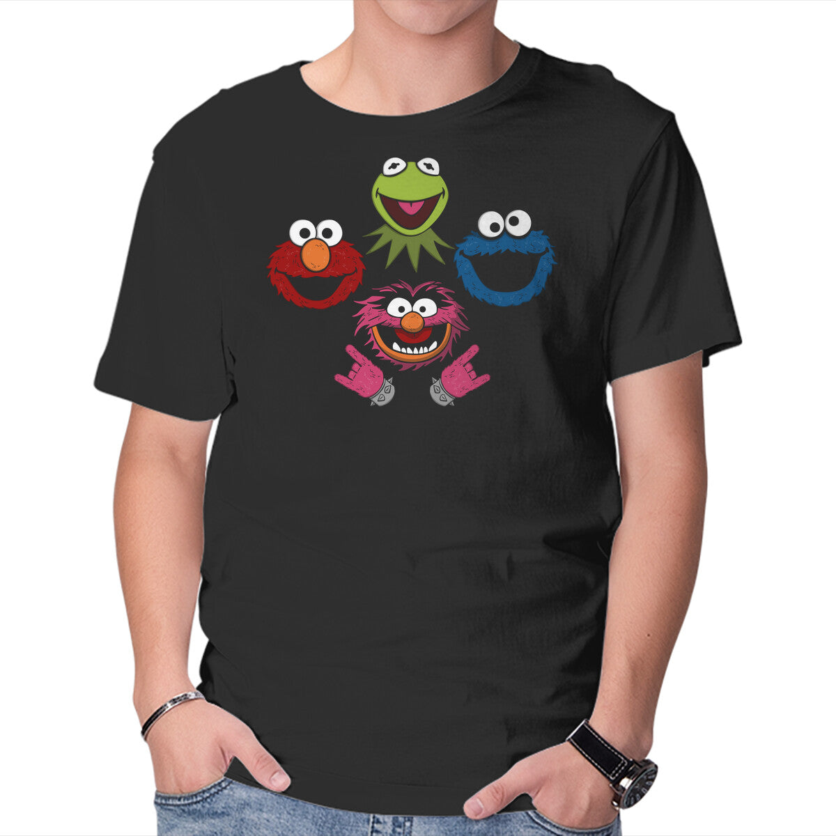 Unisex Crew Neck T-Shirt Muppets Rhapsody Graphic Short Sleeve Casual Tee XXL