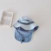 Children's Unisex Wide Brim Sun Hat with Shawl - Spring & Summer Korean Style