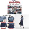 Denim Dress With Gradient Color And Polo Collar For Summer Casuals