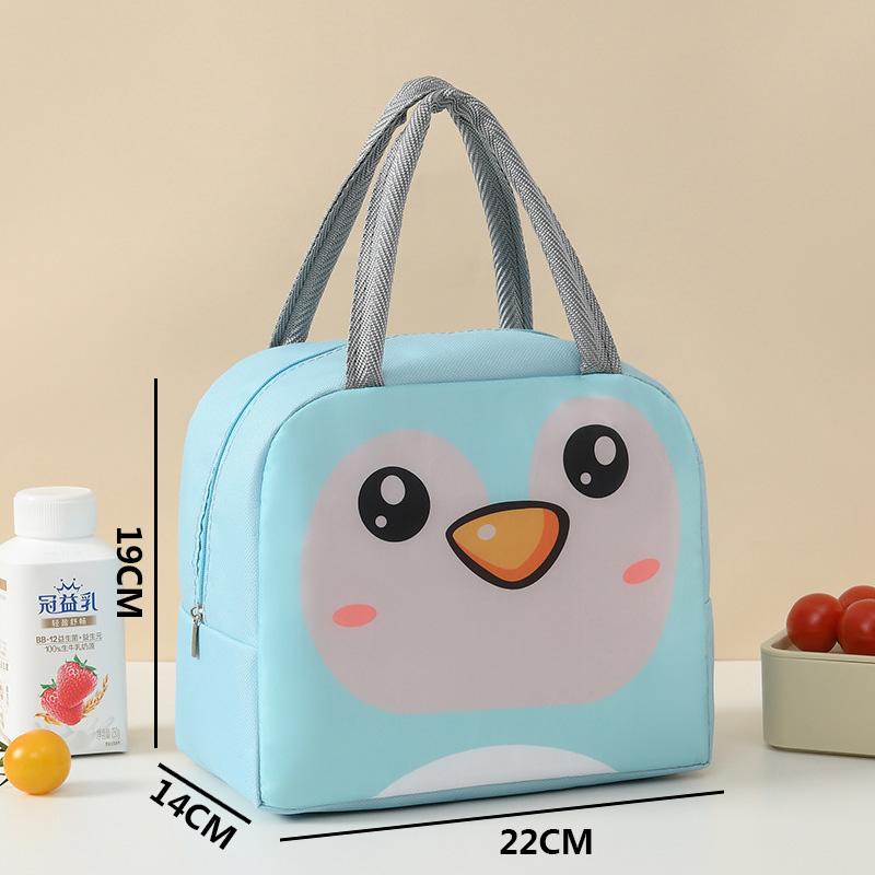 Cute pet bento bag, thickened insulation bag, fresh-keeping cartoon bento bag, hand in hand to carry lunch box bag, ice pack