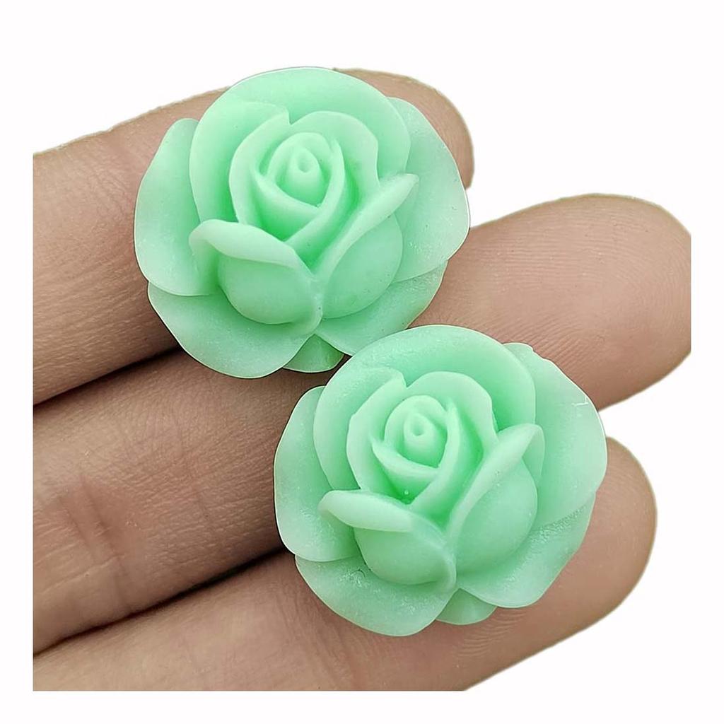 Pastel Color Rose Flower Flatback Resin Cabochon Scrapbooking Hair Accessories DIY Phone Case Decoration Craft