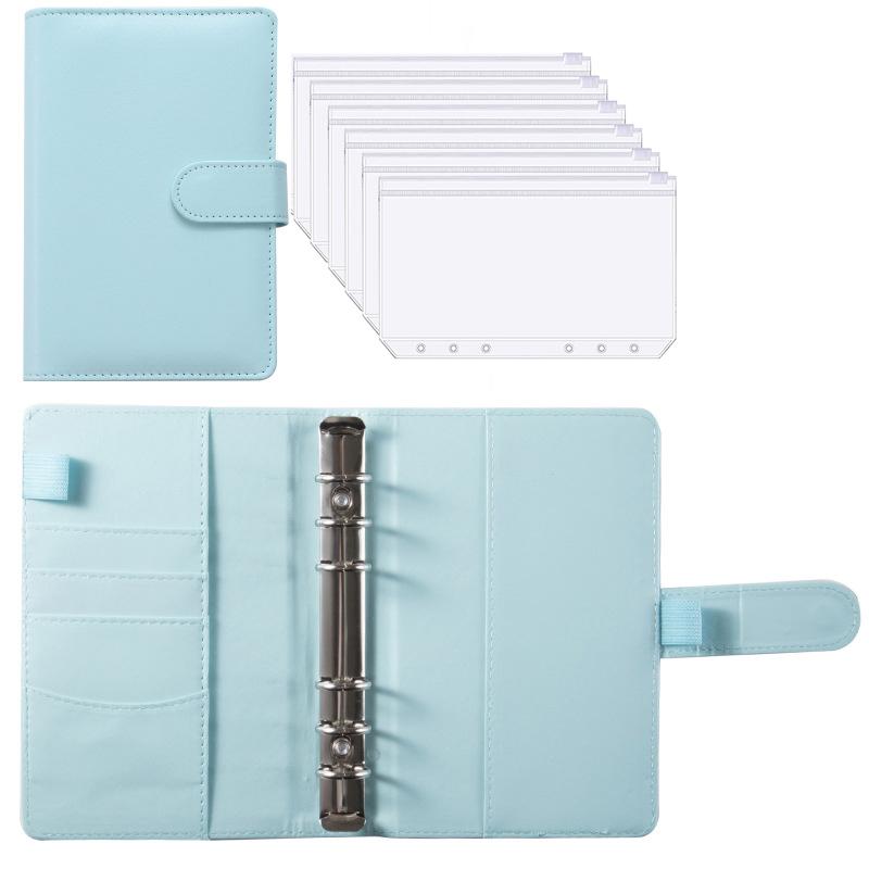 A6 PU Leather Budget Binder Notebook Cash Envelopes System Set,with Binder Pockets for Money Budget Saving Bill Organizer