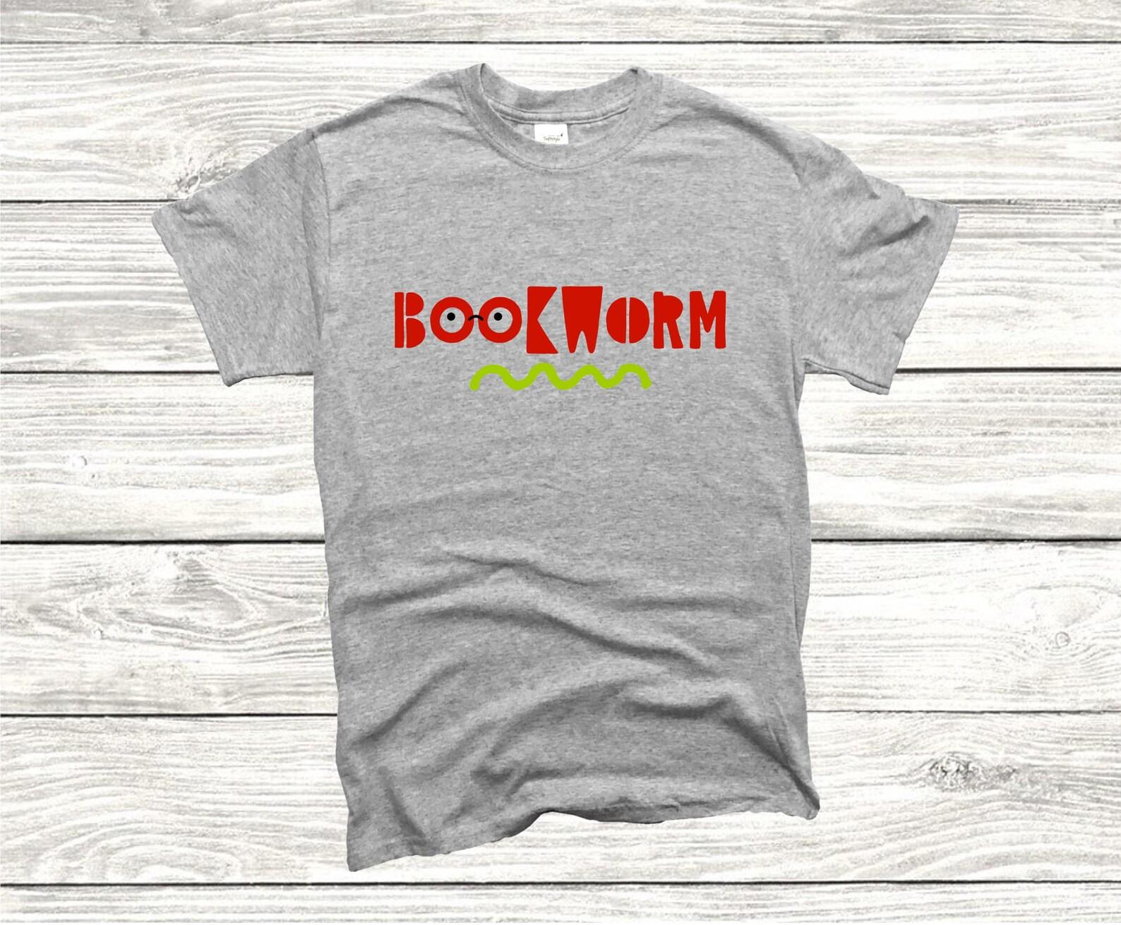 Bookworm T shirt, Avid Reader Gift, Funny Book Tee XL