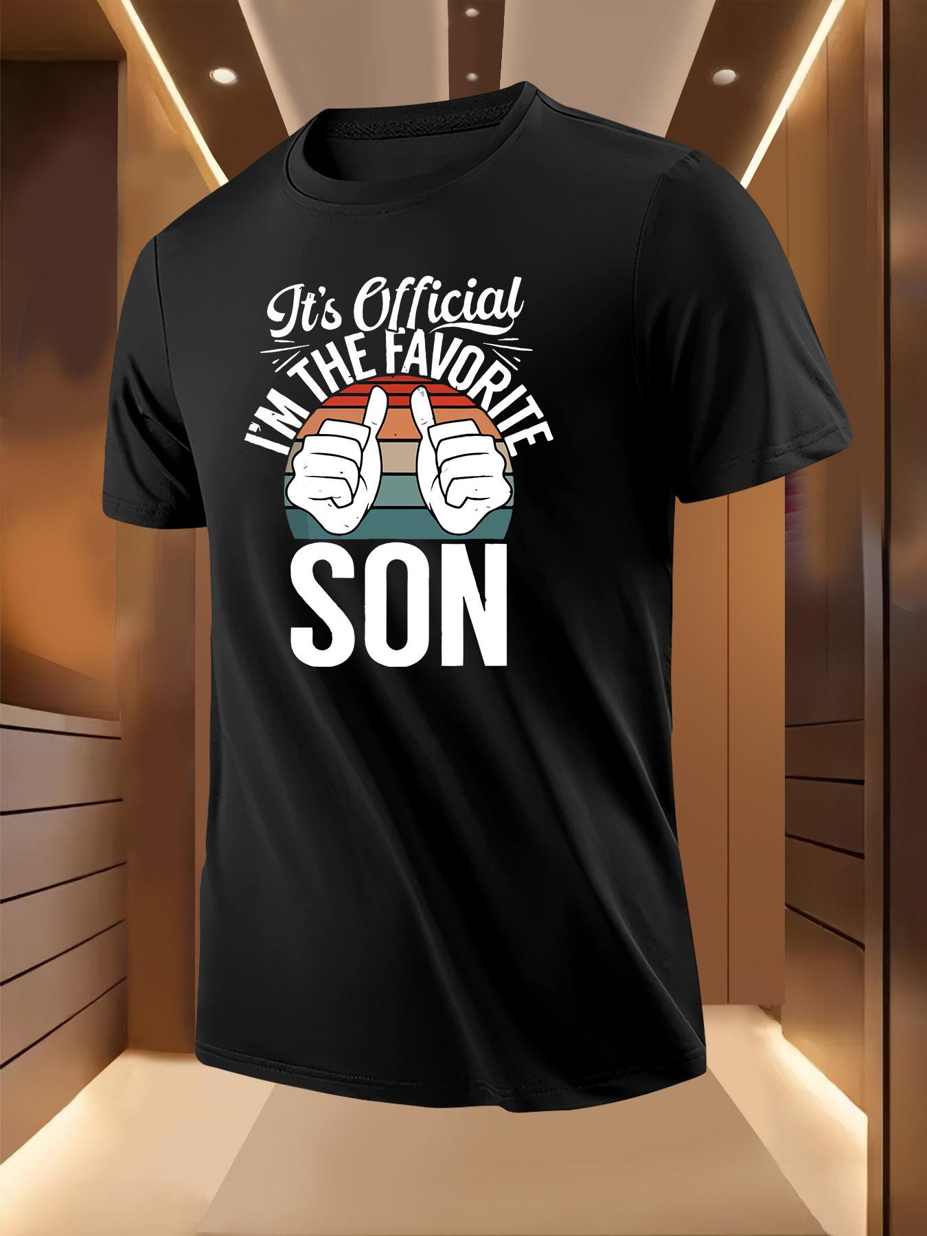 Funny It s Official I m THE Favorite SON Graphic Tshirt... S