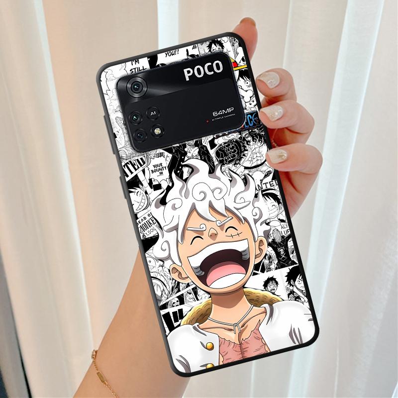 

Black Soft Shell Case for Xiaomi Poco F3 F7 X4 Pro X3 NFC C40 C50 M3 M4 Pro X7 C71 C75 X5 M5s M7 C51 C61 One Piece Luffy Anime Poco F3