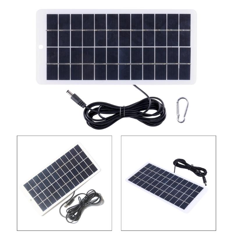Solarpanel 5W 12V Outdoor DIY Solarzellen Ladegerät Polysilizium-Paneele USB Outdoor Tragbar Solar für Außenleuchte Pumpe