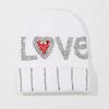 InsStyle Soft Hat Knitted Rhinestone LOVE Letter Beanies Hat Handmade Hat Breathable Pullover Hat Street Photoshoots Cap
