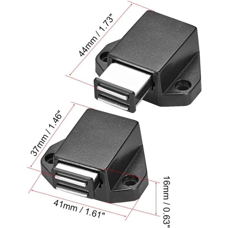 4pcs Touch Magnetic Latches Press Catch Latch for Cabinet Door Cupboard Black