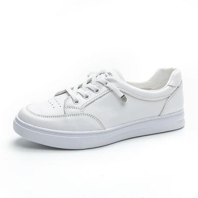 2.5CM Fashionable Korean Style Women's Casual Shoes Spring Autumn Season Pure Color Genuine Leather Lined Slip-On Sneakers