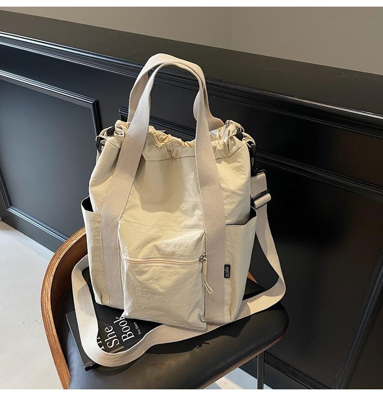 Large-capacity Commuter Tote Bag Women's Summer New Canvas Shoulder Messenger Bag Multi-functional Backpack